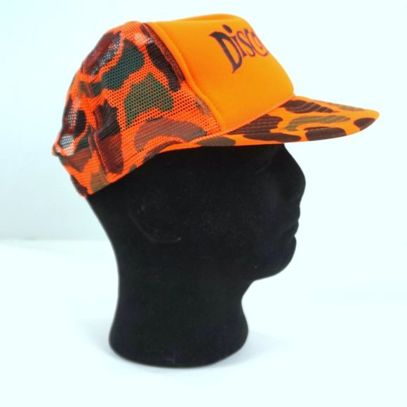 Vintage Discovering Snapback Spellout Orange Hunter Camo Truck Hat UP TV6 Yooper - Picture 4 of 6